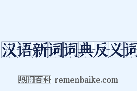汉语新词词典反义词是什么意思的图片